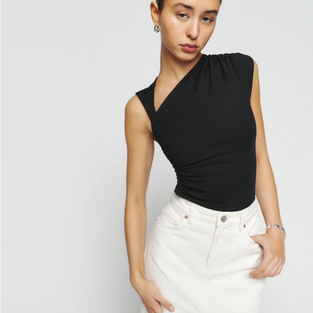 Reformation Black Asymmetrical Tank